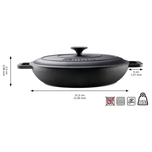 Skottsberg skillet Ketaus keptuvė su dangčiu 31.5 cm image 3