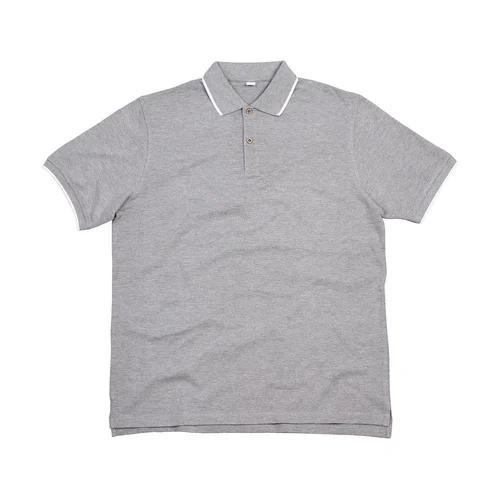 Mantis M191 vyriški polo marškinėliai L Heather Grey Melange/White image 3