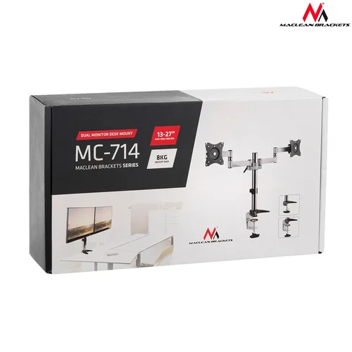 Maclean MC-714 aliumininis stovas dviem monitoriams 13–27 col. image 2