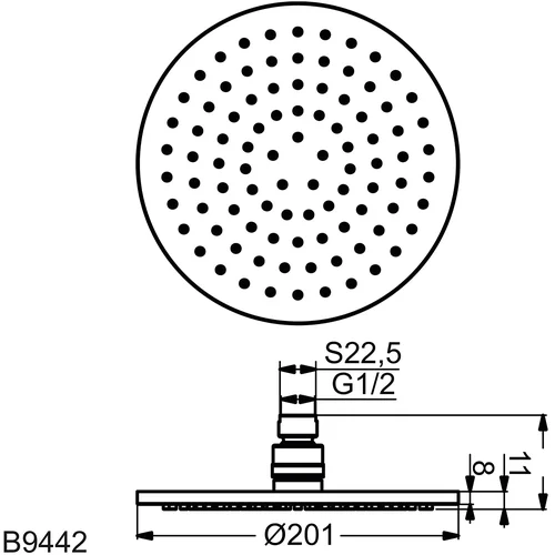 Ideal Standard B9442AA Dušo galva 20 cm image 3