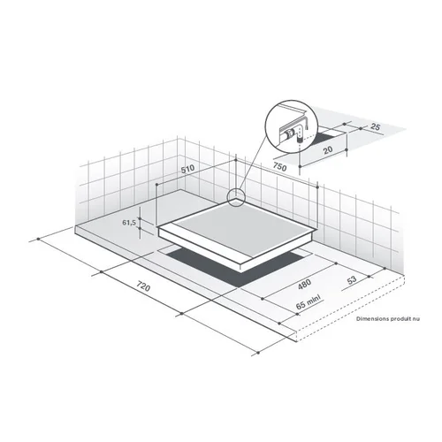 De Dietrich DPG7750B Dujinė kaitlentė 75 cm Juoda image 2