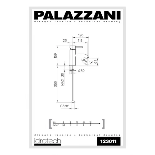 Palazzani MIDI IDROTECH maišytuvas praustuvui Chromas blizgus image 2