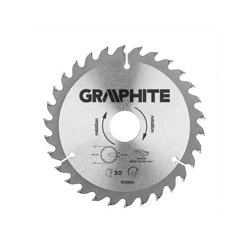 GRAPHITE solid carbide pjovimo diskas 160 mm, 30 dantų image 1