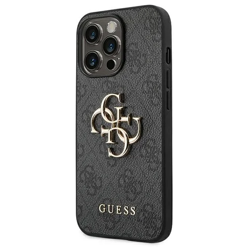 Guess 4G metalinio logotipo dėklas iPhone 14 Pro, pilkas image 2
