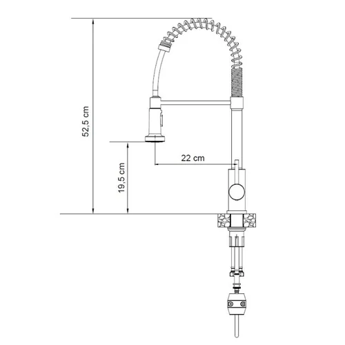 Quadron ALICE 52138CR virtuvės maišytuvas su ištraukiama žarna image 2
