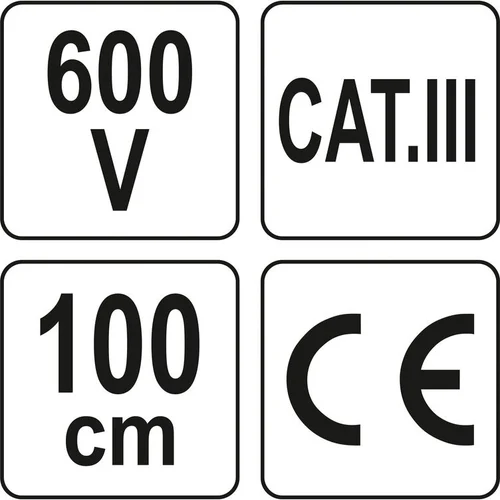 YATO Multimetro laidų ir gnybtų komplektas 100 cm image 3