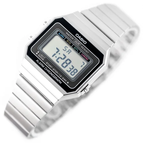 Casio A700W-1ADF unisex skaitmeninis laikrodis, sidabrinis image 2