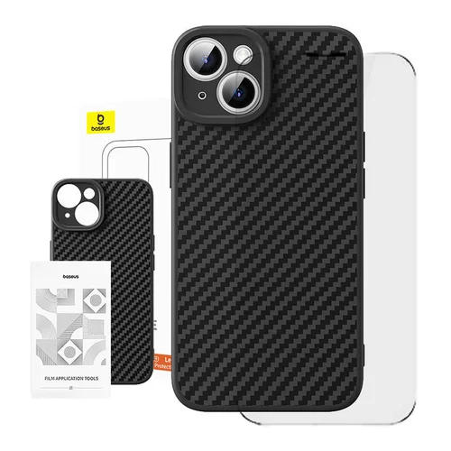 Baseus sintetinio pluošto dėklas iPhone 15 Plus su stiklu image 2
