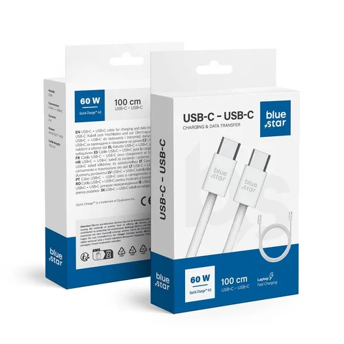 Blue Star Q28 USB-C į USB-C kabelis 1 m 60 W image 1