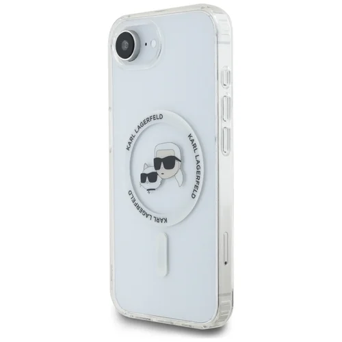Karl Lagerfeld IML Metal Karl & Choupette Heads MagSafe iPhone 16e dėklas, baltas image 2