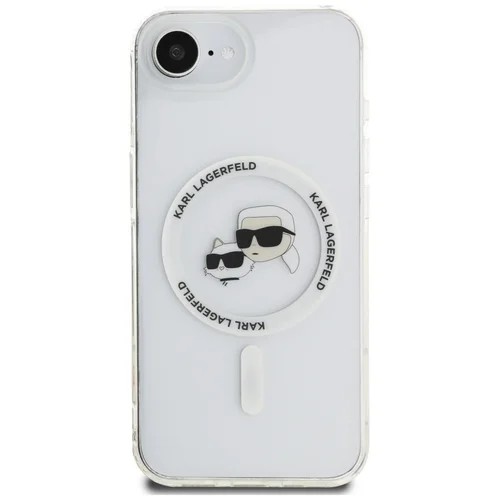 Karl Lagerfeld IML Metal Karl & Choupette Heads MagSafe iPhone 16e dėklas, baltas image 3