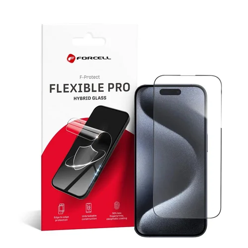 Forcell lankstus Nano stiklas 5D iPhone 15 Pro, juodas image 1