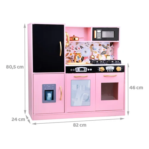 ZA5268 medinė vaikiška virtuvė, rožinė image 2