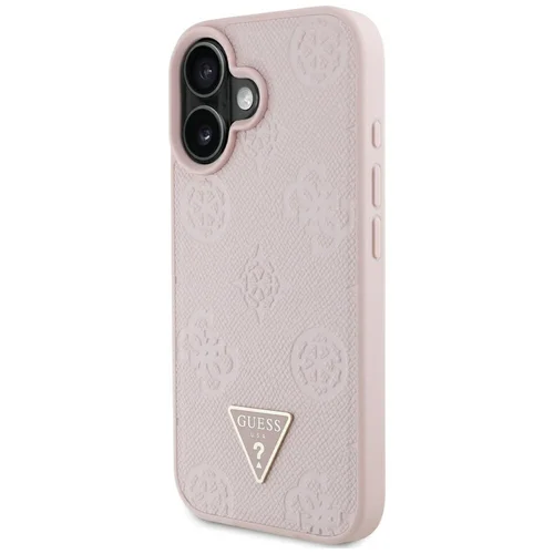 Guess Grained Hot Stamp Peony MagSafe dėklas iPhone 16, rožinis image 2