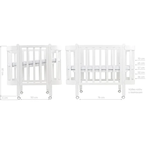 Ingvart Nika 5-in-1 kūdikio lovytė-transformeris 60x120 cm Balta/Natūrali Spalva image 2