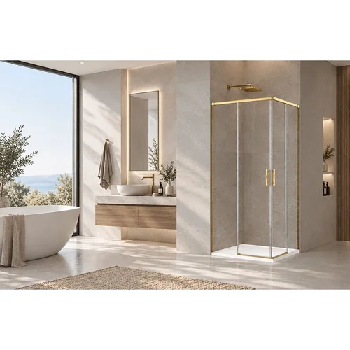 FIRENZE Gold 90x90 dvisienė dušo kabina image 3