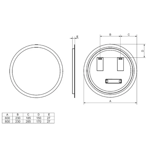 COMAD VENUS 60 vonios veidrodis su LED apšvietimu image 2