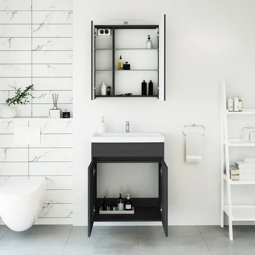 Riva SA63-10E vonios spintelė su praustuvu Woodflow Ash image 3