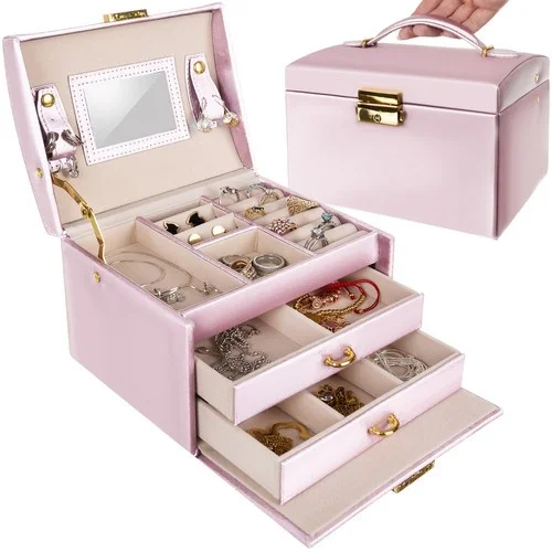 BEAUTYLUSHH rožinė papuošalų dėžutė, 20 skyrių image 1