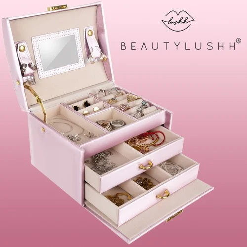 BEAUTYLUSHH rožinė papuošalų dėžutė, 20 skyrių image 3