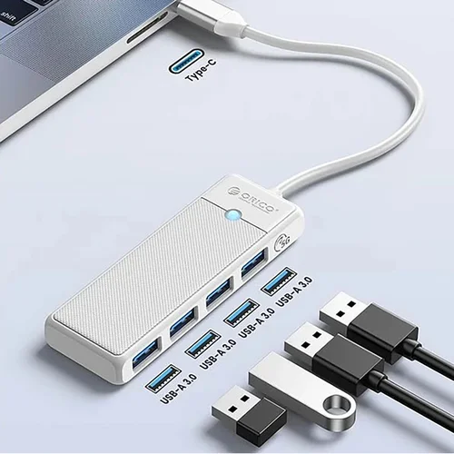 Orico PAPW4A-C3 4 prievadų USB šakotuvas, baltas, 0,5 m image 2