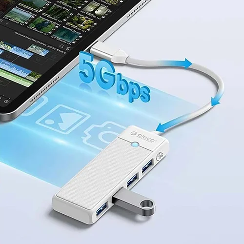 Orico PAPW4A-C3 4 prievadų USB šakotuvas, baltas, 0,5 m image 3