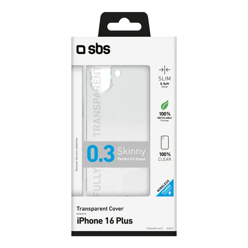 SBS Ploni skaidrus dėklas iPhone 16 Plus image 2
