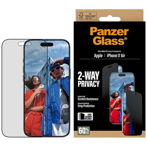 PanzerGlass Ultra-Wide Fit EasyAligner privatumo stiklas iPhone Air image 1