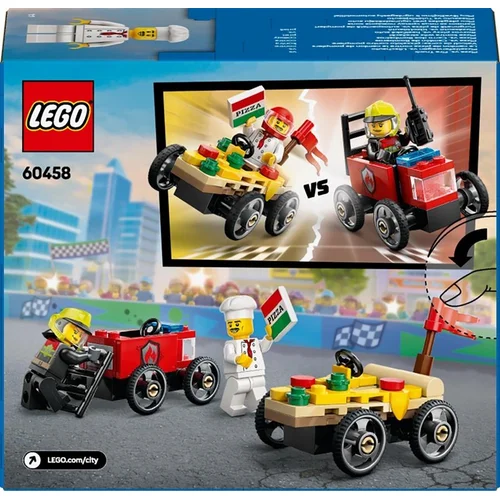 LEGO City Pizza vs. Fire Truck Race Car Pack 60458 image 2
