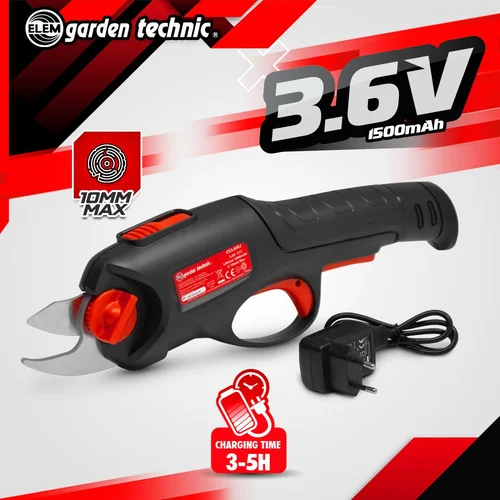 ELEM GARDEN TECHNIC CS3.6VLI Akumuliatorinis sekatorius su baterija ir įkrovikliu image 2