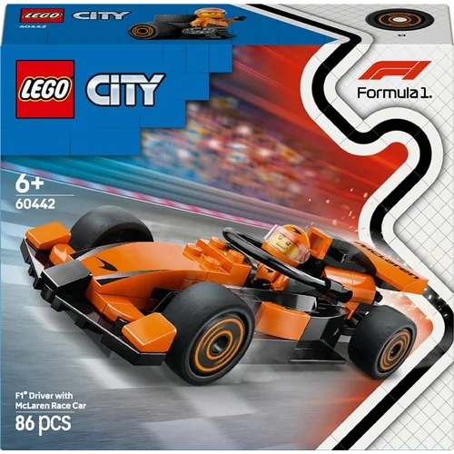 LEGO City F1 Driver with McLaren Race Car 60442, 86 vnt. image 1