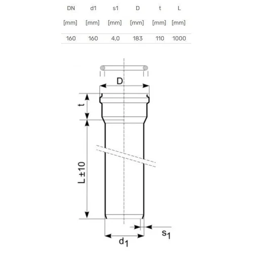 Magnaplast Lauko kanalizacijos vamzdis Ø 160 mm SN4 1 m image 2
