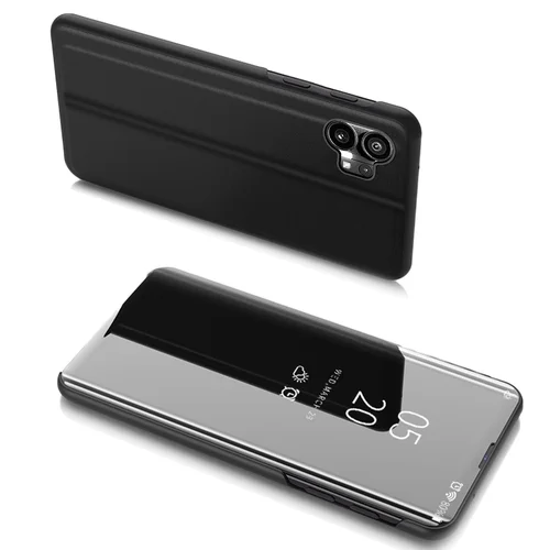Aiškiai Matoma Danga Nothing Phone 1 atverčiamas dėklas, juodas image 1