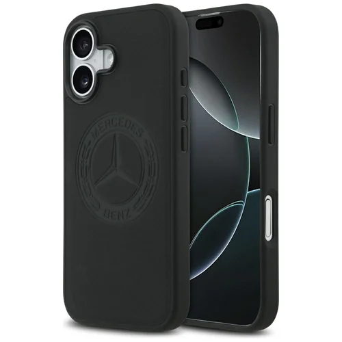 Mercedes-Benz Leather Vintage Logo MagSafe dėklas iPhone 17, juodas image 1