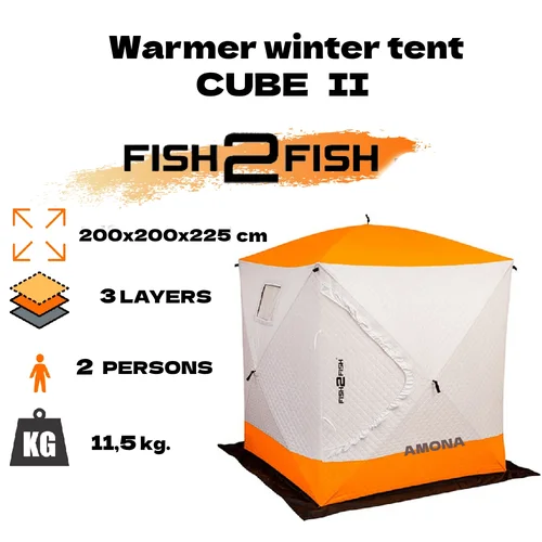 Fish2Fish Cube II Žieminė palapinė 200x200x225 image 3