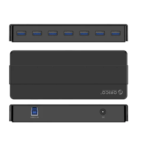 Orico H7928-U3-V1 7 prievadų USB-A 3.0 šakotuvas, juodas image 3
