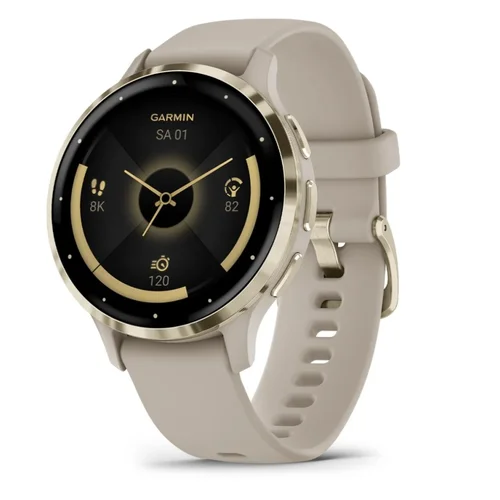 Garmin Venu 3S 41 mm AMOLED, pilka ir auksinė image 1