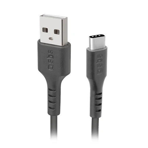 SBS TECABLETYC1KPOS USB-A–USB-C kabelis 1 m, juodas image 1