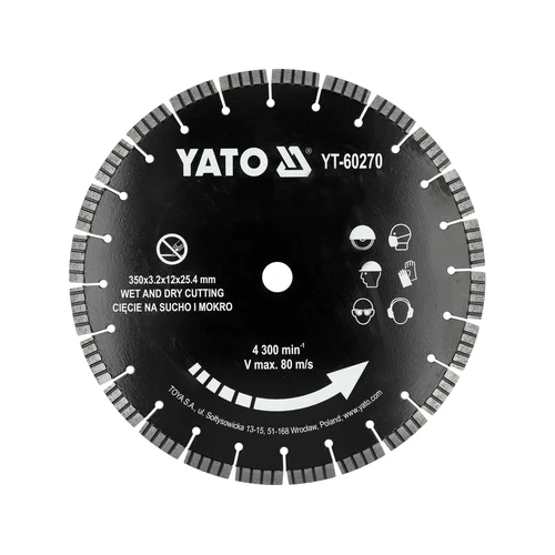 YATO YT-60270 deimantinis pjovimo diskas, 350 mm image 2