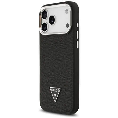 Guess Grained Triangle Logo MagSafe dėklas iPhone 17 Pro Max, juodas image 2