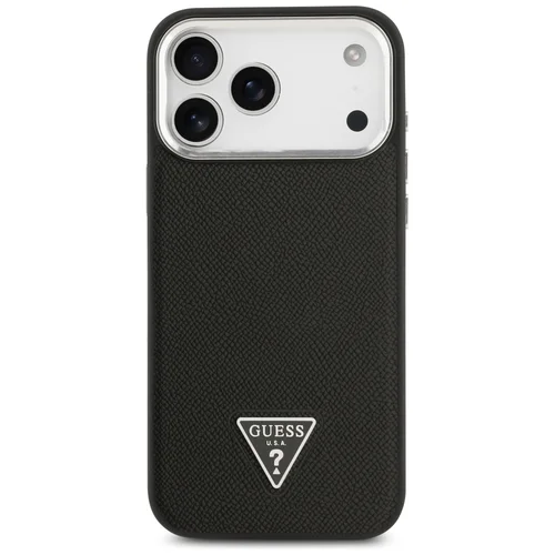 Guess Grained Triangle Logo MagSafe dėklas iPhone 17 Pro Max, juodas image 3