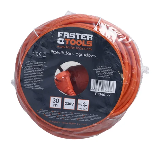 Prailgintojas elektros 2x1,0mm² sodui Faster Tools | 40m image 2