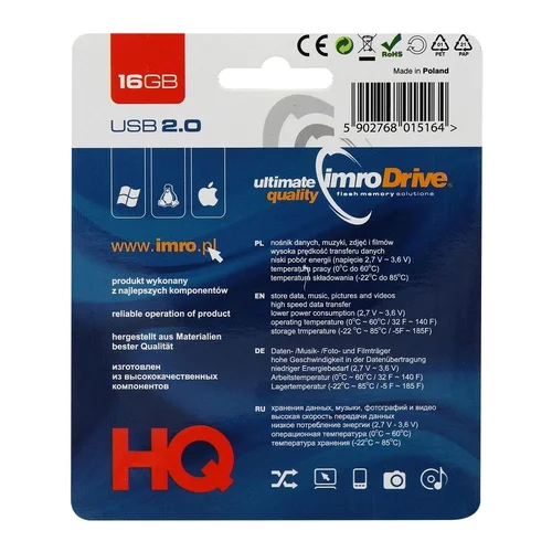 IMRO USB atmintinė 16 GB USB 2.0, juoda image 2