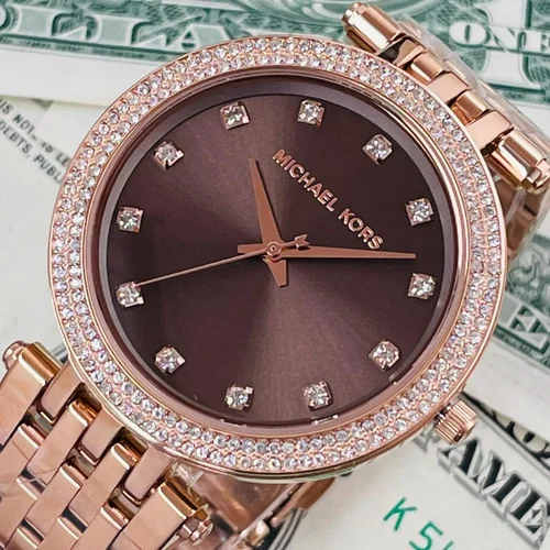 Michael Kors Darci MK3217 moteriškas laikrodis, rožinio aukso spalvos image 2