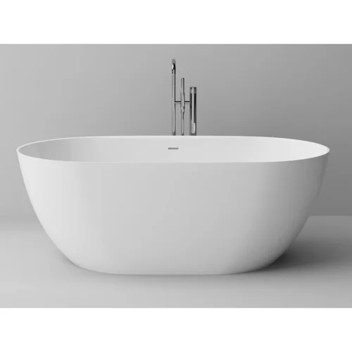 BLU ARA akmens masės vonia su persipylimu balta-matinė 1677x813 mm image 1