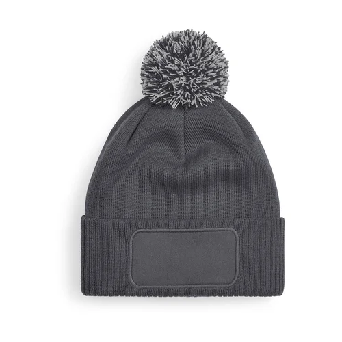 Beechfield B443 Žieminė kepurė su bumbulu, One Size, Graphite Grey/Light Grey image 3