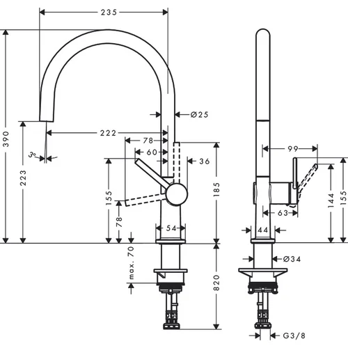 Hansgrohe Talis M54 72843000 Virtuvinis maišytuvas Chromo image 2