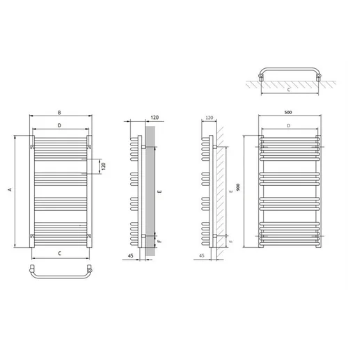 Terma Anno Elektrinis rankšluosčių džiovintuvas, 50 × 90 cm image 2