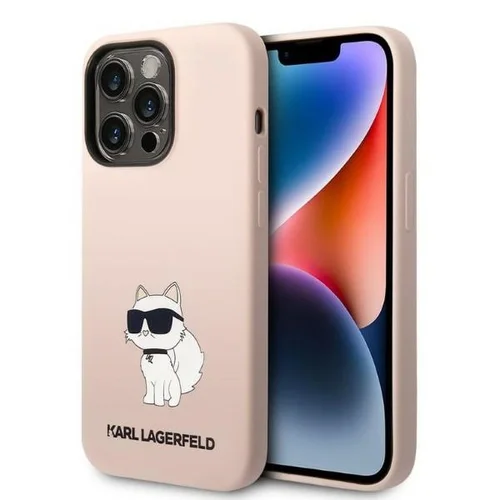 Karl Lagerfeld Ikonik Choupette silikoninis dėklas iPhone 14 Pro Max, rožinis image 1