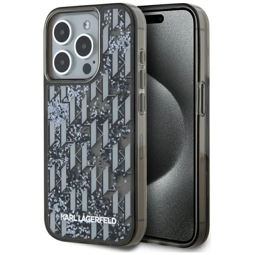 Karl Lagerfeld Skystas Blizgantis Monogramos Gradient dėklas iPhone 15 Pro Max, juodas image 1